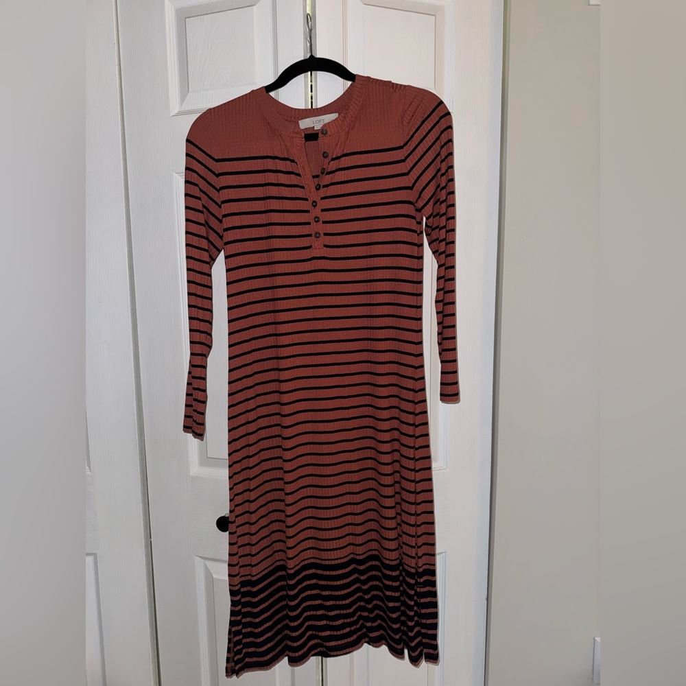 Loft Long Sleeve Midi Dress